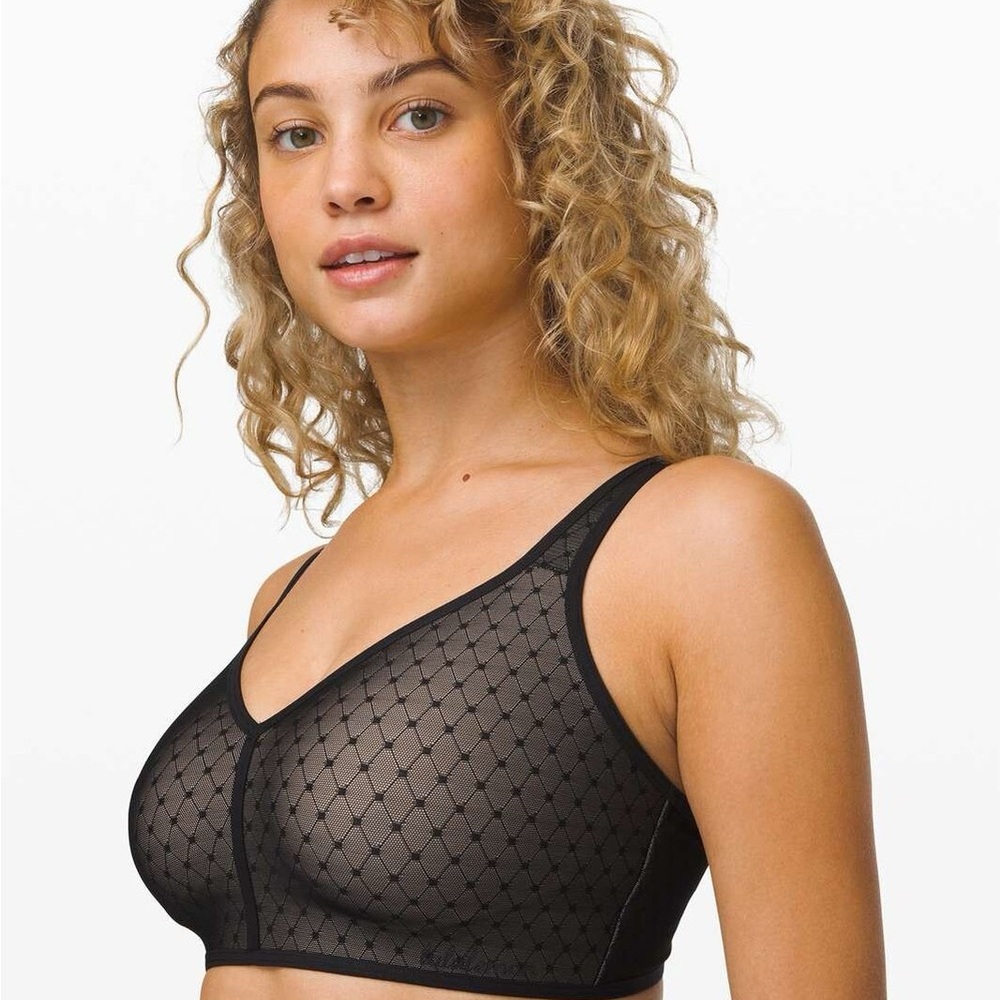 Lululemon Bra Like Nothing Lace Black Misty Shell Size 34D NWOT